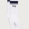 Varley Lamar Club Stripe Performance Socks - White/Blue Nights