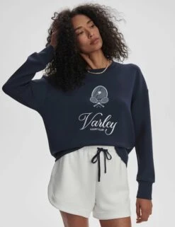 Varley Rasco Namesake Sweat - Navy/White -The Sports Edit Store varley rasco namesake sweat navy white var02476 5