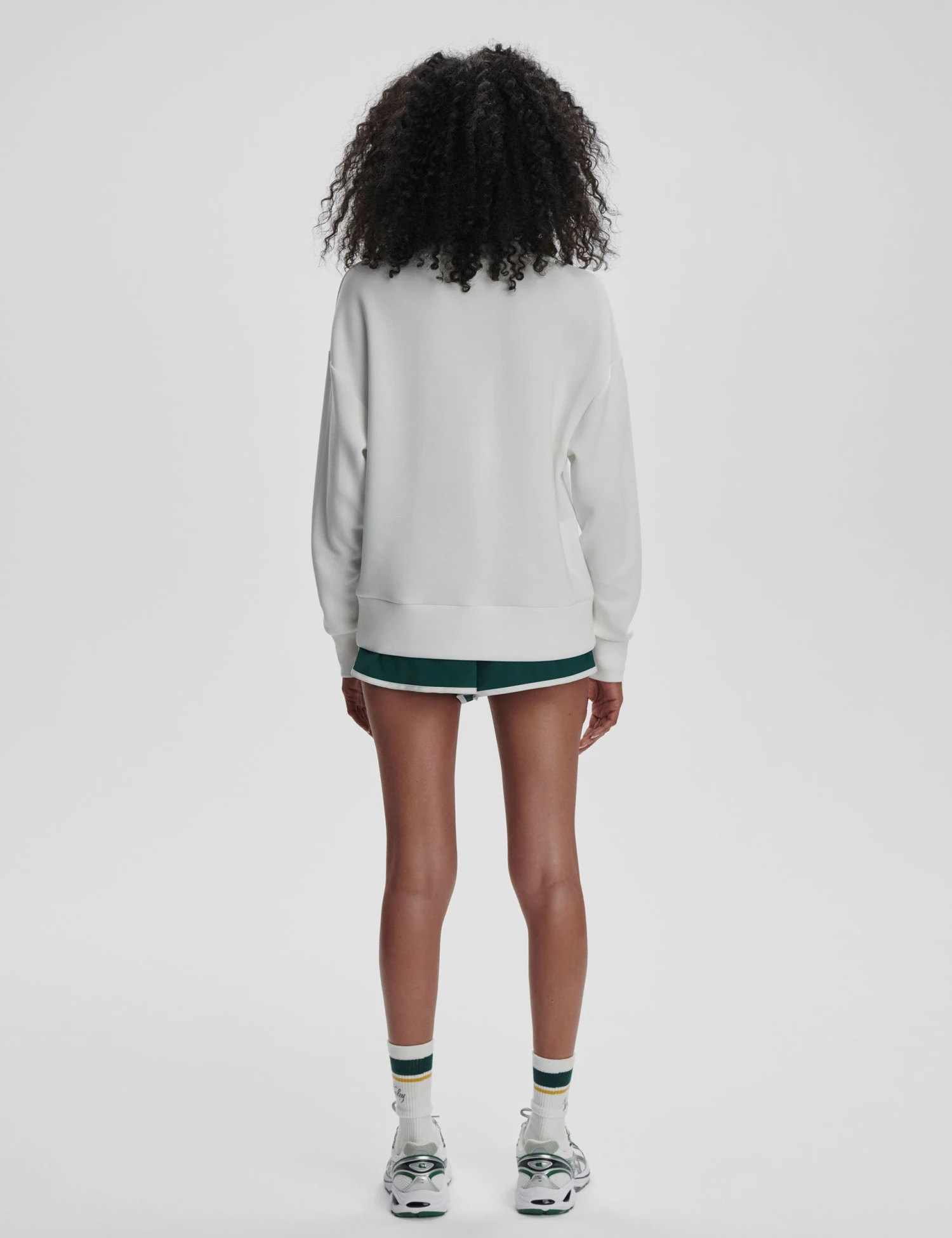 Varley Rasco Namesake Sweat - White/Forest 8 Varley Rasco Namesake Sweat - White/Forest - Image 6