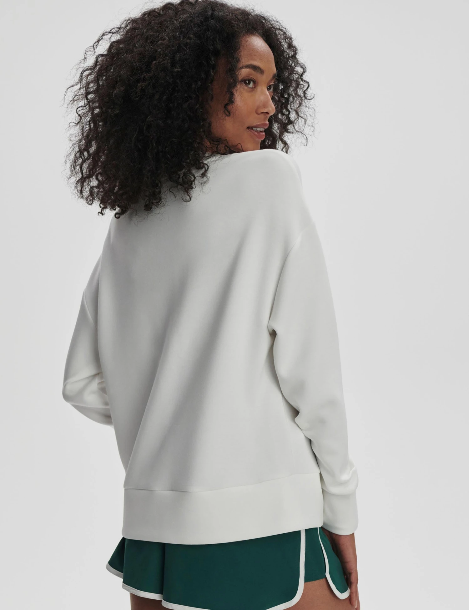 Varley Rasco Namesake Sweat - White/Forest 5 Varley Rasco Namesake Sweat - White/Forest - Image 3