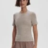 Varley Regina Fitted Tee - Taupe Marl -The Sports Edit Store varley regina fitted tee taupe marl var02420 1