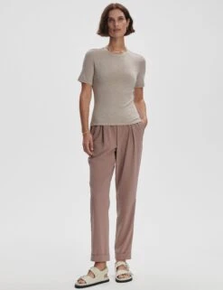 Varley Regina Fitted Tee - Taupe Marl 12 Varley Regina Fitted Tee - Taupe Marl -The Sports Edit Store varley regina fitted tee taupe marl var02420 7