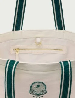 Varley Robinson Canvas Club Tote Bag - Ivory/Forest -The Sports Edit Store varley robinson canvas club tote bag ivory forest var02413 5