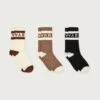 Varley Spencer Sock 3 Pack - Egret, Chanterelle & Black 1 Varley Spencer Sock 3 Pack - Egret, Chanterelle & Black -The Sports Edit Store varley spencer sock 3 pack egret chanterelle black var02701 1