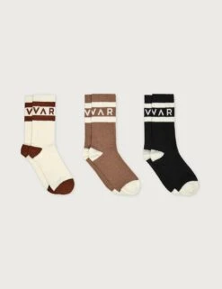 Varley Spencer Sock 3 Pack - Egret, Chanterelle & Black