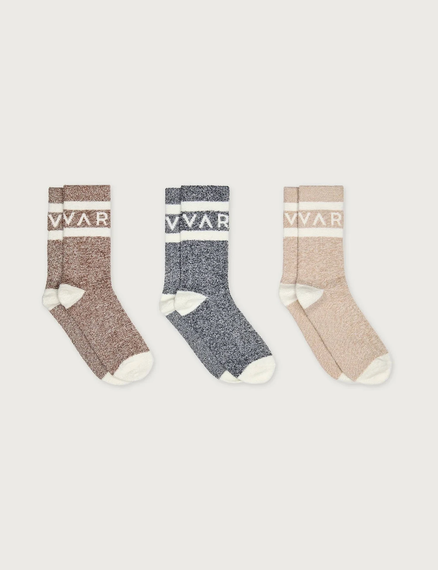 Varley Spencer Sock 3-Pack - Marl Acorn, Charcoal & Sand 3 Varley Spencer Sock 3-Pack - Marl Acorn, Charcoal & Sand
