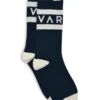 Varley Spencer Sock in Black/Egret - Plush Boucle Stripe Socks -The Sports Edit Store varley spencer sock black egret VAR01135 1