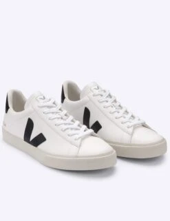 Veja Campo ChromeFree Leather Sneakers - White/Black -The Sports Edit Store veja w campo chromefree leather trainers white black CP051537 2