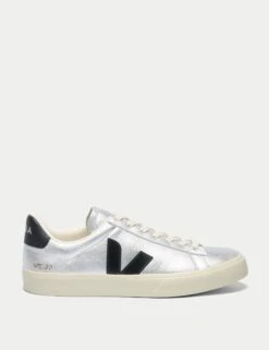 Veja Campo Leather Silver Black Trainers