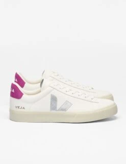 Veja Campo Leather - White Silver Ultraviolet -The Sports Edit Store veja w campo leather trainers white silver ultraviolet cp0520788 3
