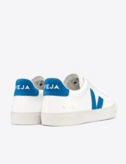 Veja Campo ChromeFree Leather Women's Trainers - White Swedish-Blue -The Sports Edit Store veja w campo leather trainers white swedish blue CP052818 3