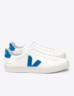 Veja Campo ChromeFree Leather Women's Trainers - White Swedish-Blue -The Sports Edit Store veja w campo leather trainers white swedish blue CP052818 4