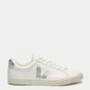 Veja Esplar Leather - White Silver -The Sports Edit Store veja w esplar leather trainers white silver eo0203883 1