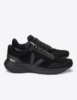 Veja Marlin V-Knit - Full Black Performance Running Shoes -The Sports Edit Store veja w marlin v knit trainers full black LT102456 5