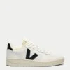 Veja V-10 Leather - White Black -The Sports Edit Store veja w v 10 leather white black vi0220738 1