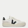 Veja V-90 Leather Trainers - White Black -The Sports Edit Store veja w v 90 leather trainers white black vd2021061 1