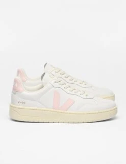 Veja V-90 Leather Trainers - White Petale 8 Veja V-90 Leather Trainers - White Petale -The Sports Edit Store veja w v 90 leather trainers white petale vd2020911 3