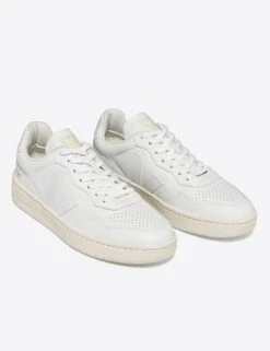Veja V-90 Leather - White -The Sports Edit Store veja w v 90 leather trainers white vd2003380 2