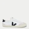 Veja Volley Canvas - White Black 1 Veja Volley Canvas - White Black -The Sports Edit Store veja w volley canvas trainers white black vo0103524 1