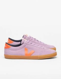 Veja Volley Suede - Orchid Fury Natural Retro Trainers -The Sports Edit Store veja w volley suede trainers orchid fury natural vo0320887 3