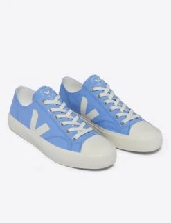 Veja Wata II Low Canvas Sneakers - Aqua Pierre -The Sports Edit Store veja w wata ii low trainers aqua pierre PL0103515 3