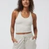 Vuori Halo Performance Crop 2.0 - Ecru Heather
