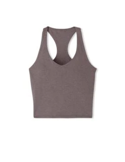 Vuori Halo Performance Crop 2.0 - Huckleberry Heather -The Sports Edit Store vuori halo performance crop tank 2 0 huckleberry heather vw1172hhb 4